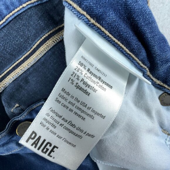 Paige Hoxton Ankle Jeans Medium Wash Denim Mid Rise Womens Blue Size 28 - Picture 6 of 11